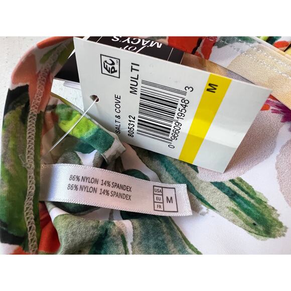 SALT COVE JUNIORS MEDIUM BIKINI TOP TROPICAL FLORAL PRINTED STRAPPY BACK NEW! - Picture 7 of 9